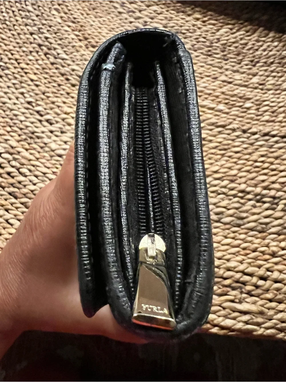 Furla Babylon Continental Flap Wallet Black Saffiano Leather – AS IS